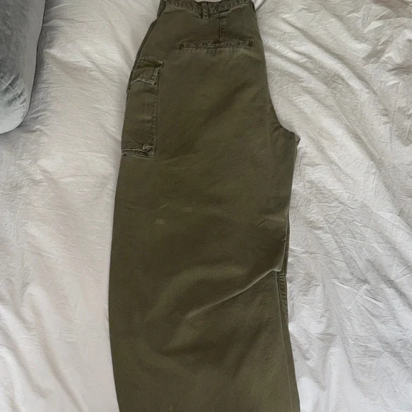 Free People Dark Green barrel leg Cargo Pants - Picture 6 of 7